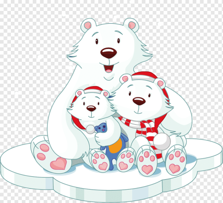 Новогодние зверушки на прозрачном фоне