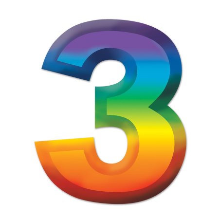 Цифра 3 разноцветная