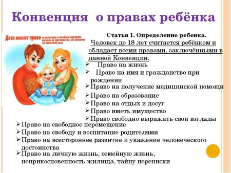 Права ребёнка конвенция о правах ребёнка