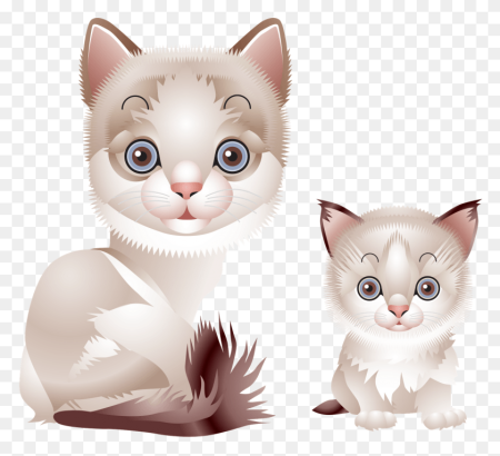 Кошка и котенок для детей