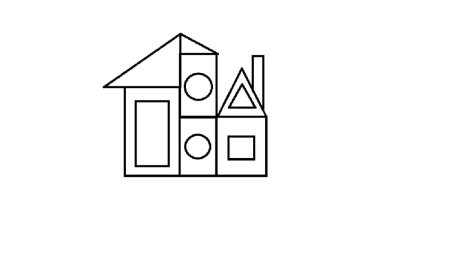 Раскраска домик из геометрических фигур