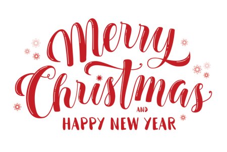 Надпись Merry Christmas на прозрачном фоне