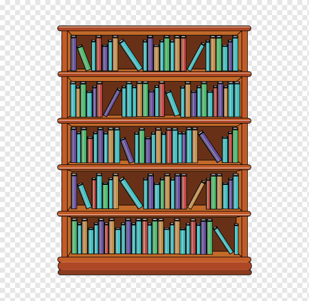 Нарисованный книжный шкаф