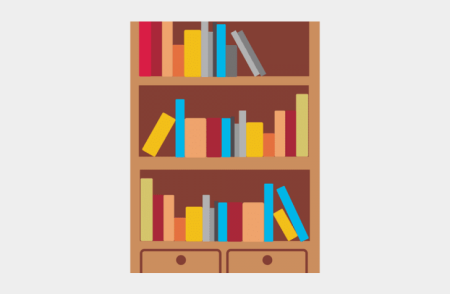 Шкаф с книгами вектор