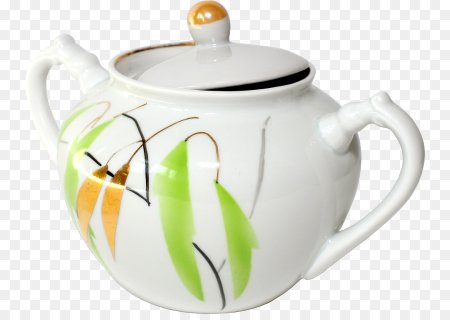 Сахарница фарфоровая на прозрачном фоне