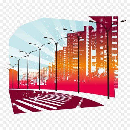 Силуэт городской улицы