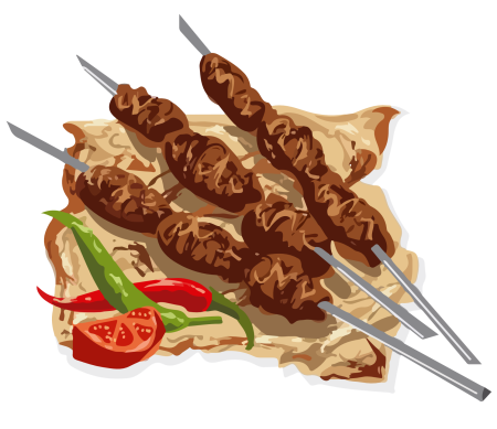 Шашлык люля-кебаб вектор