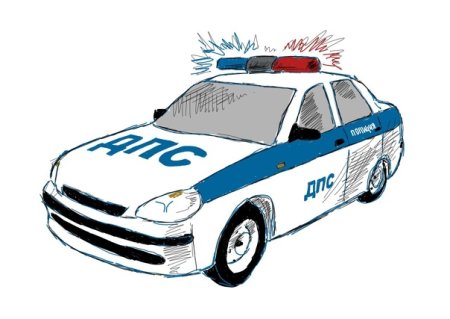 ДПС Приора нарисованная сбоку