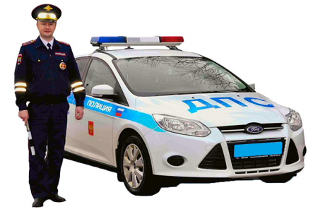 Полицейская машина с полицейским