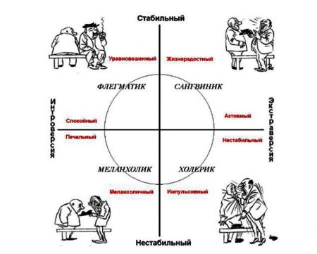 Схема сангвиник холерик флегматик меланхолик