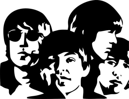 Группа the Beatles трафарет