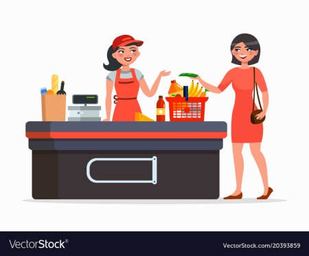 Продавщица на белом фоне