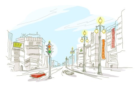 Векторный городской пейзаж