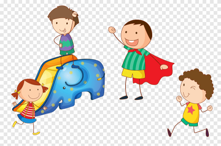 Играющие дети на прозрачном фоне