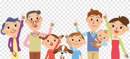 Дети с родителями на прозрачном фоне
