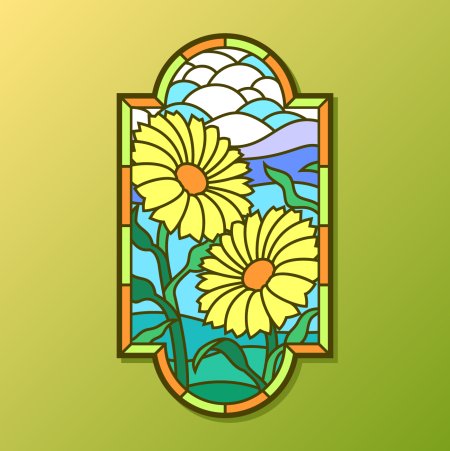Витраж цветы
