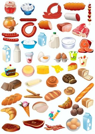 Нарисованные продукты