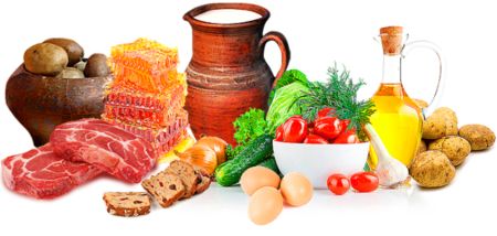 Продукты на белом фоне