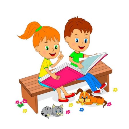 Мальчик и девочка с книжкой