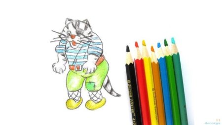 Кот Базилио карандашом