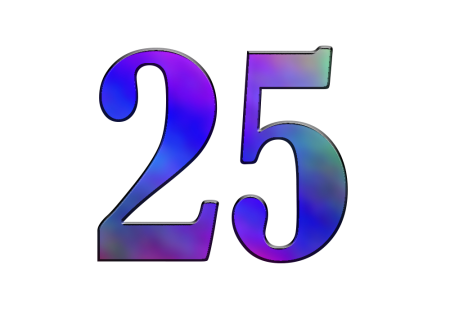 Цифра 25 красивая
