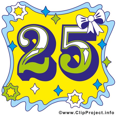 Надпись с юбилеем 25 лет