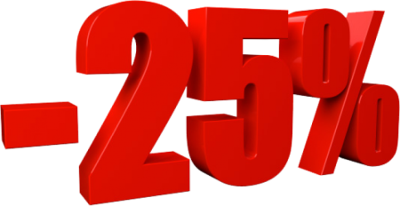 Скидка 25 на прозрачном фоне