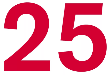 Красная цифра 25