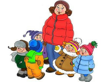 Зимняя прогулка в детском саду рисунок