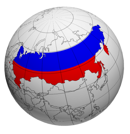 Россия на глобусе мира