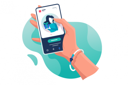 Смартфон в руке вектор