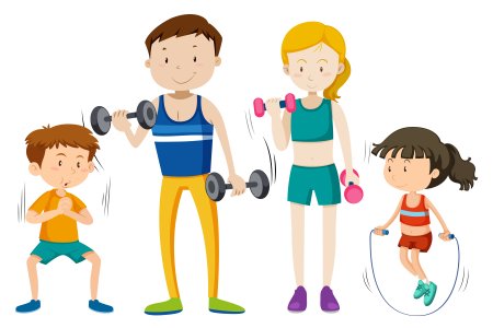 Спортивная семья вектор