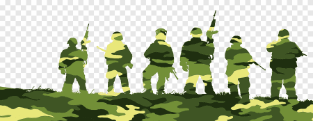 Строй солдат на прозрачном фоне