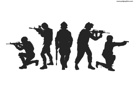 Силуэт военного