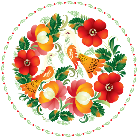Цветочный орнамент в круге