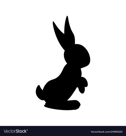Сидячий зайчик силуэт