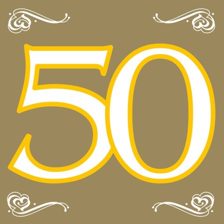 Цифра 50 золото