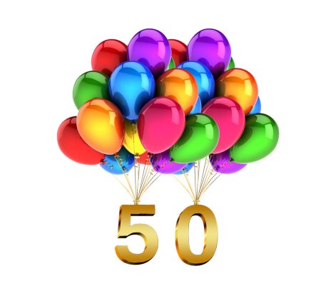 Цифра 50 Золотая