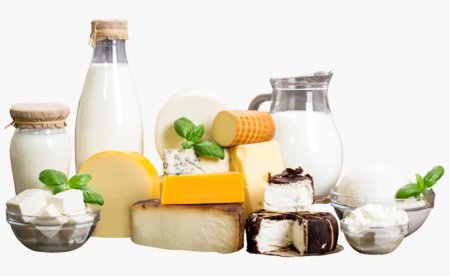 Молочная продукция на белом фоне