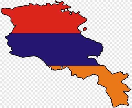 Карта Армении и Арцаха с флагом