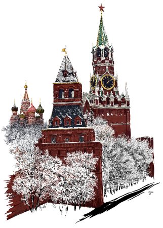 Спасская башня Кремля вектор