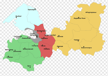 Районы Ленобласти на карте