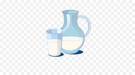 Мультяшная корова с молочными продуктами