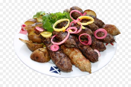 Шашлык люля-кебаб на прозрачном фоне