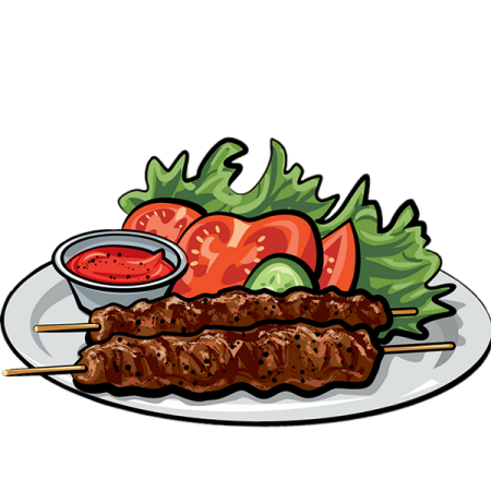 Шашлык люля-кебаб вектор