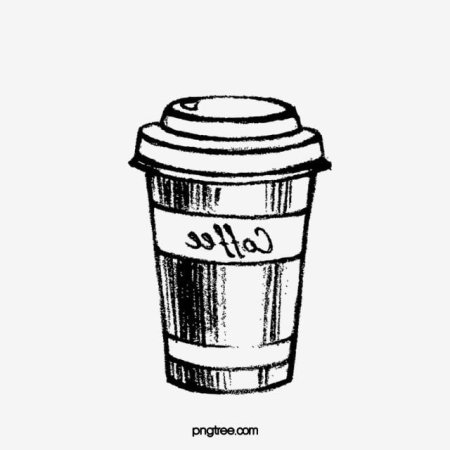 Стаканчик кофе черно белый