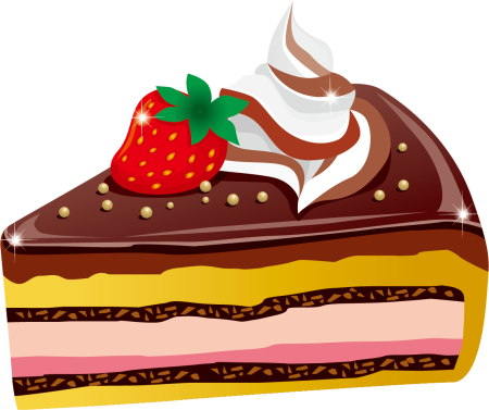 Кусочек торта на белом фоне