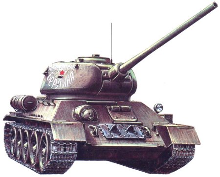 Танк т-34 на белом фоне