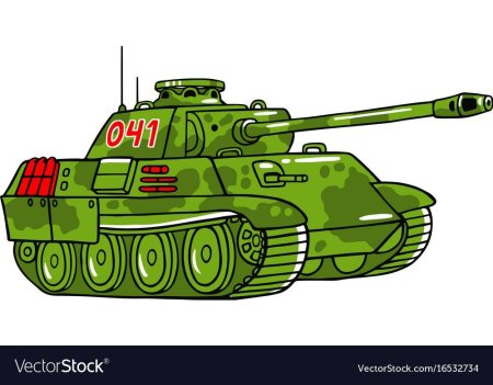 Танк на белом фоне мультяшный