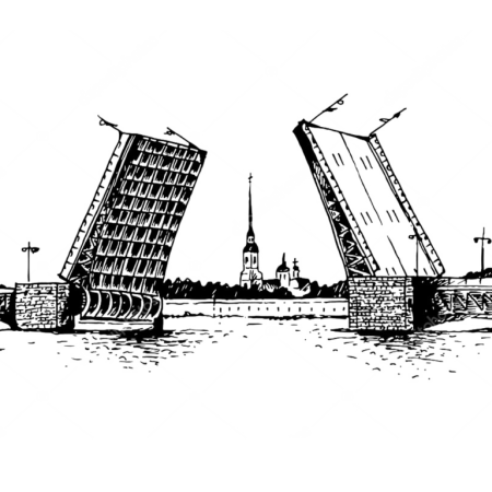 Дворцовый мост СПБ вектор
